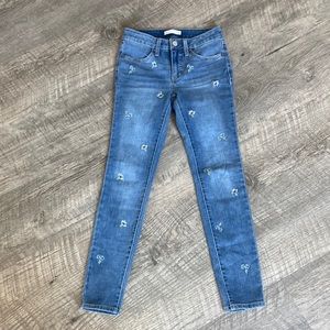 Lauren Conrad Floral Embroidered Super Skinny Jean sz 2